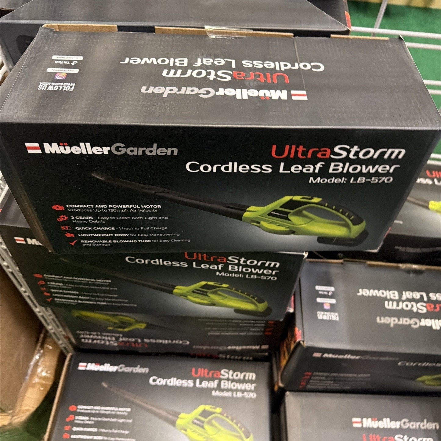 Mueller UltraStorm Leaf Blower Cordless Electric, 140 MPH 20 V Motor, OPEN BOX