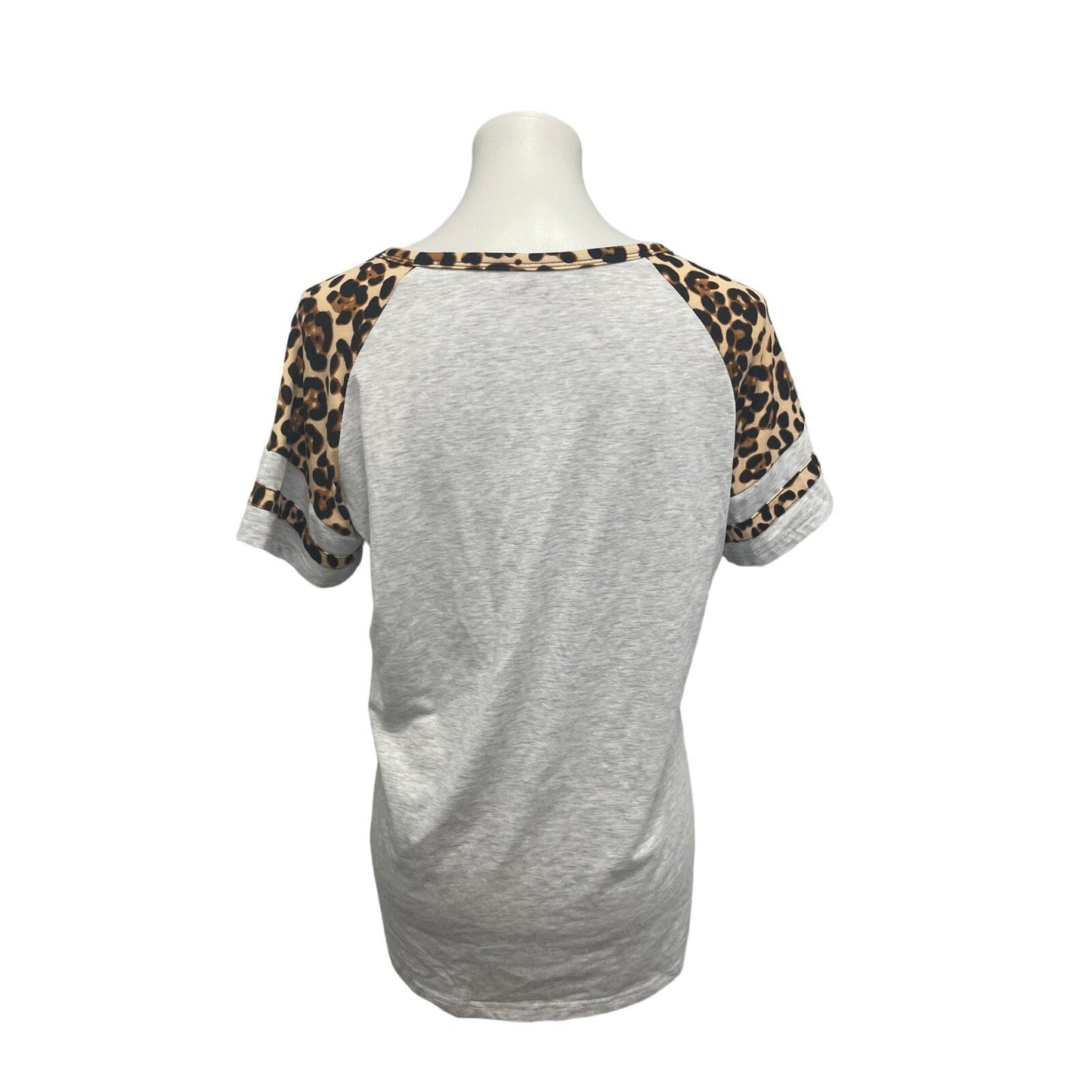 Lot of 2 Womens Large Leopard Spot PolyCotton Short Sleeve Tee Shirts