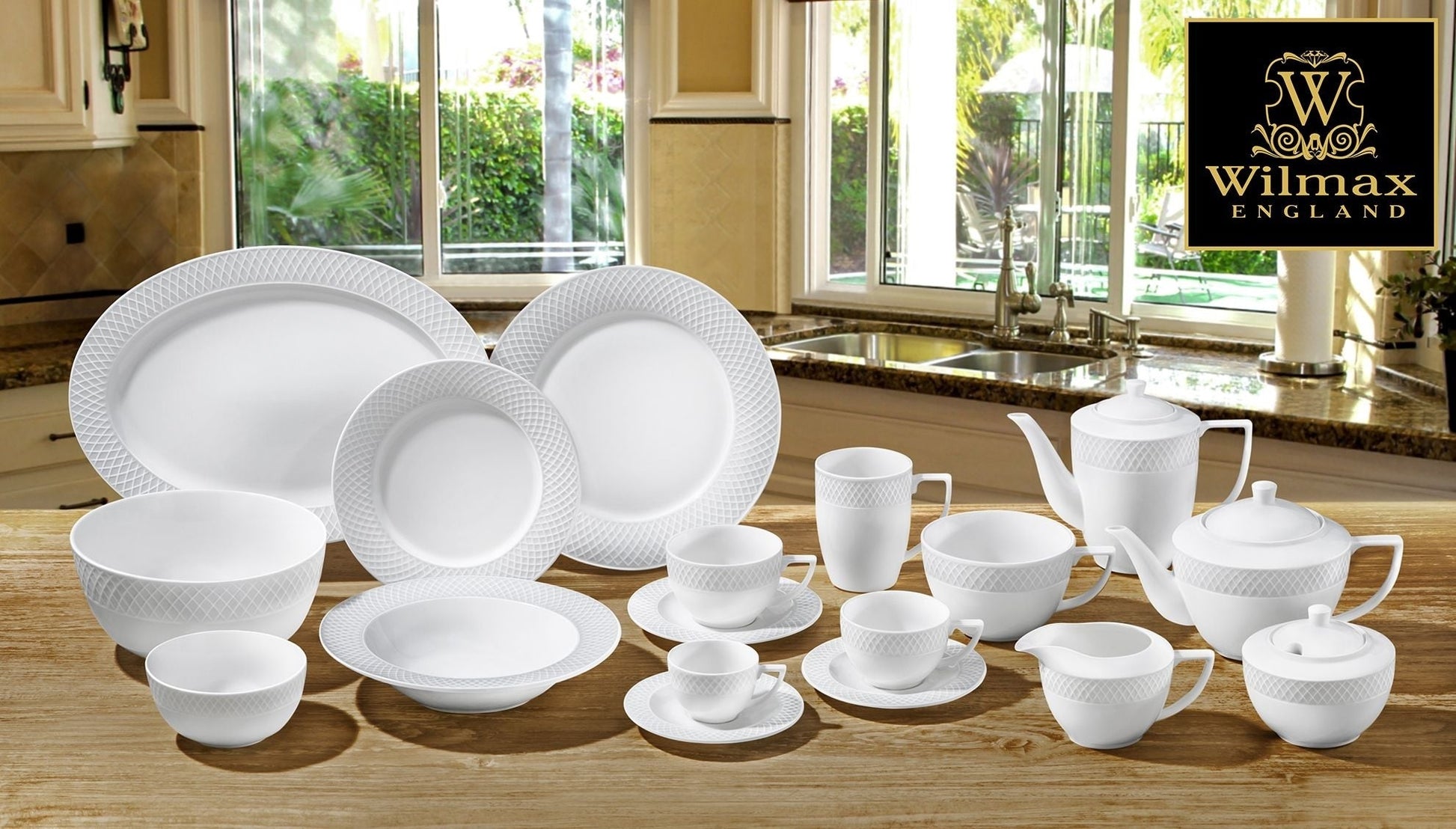 White Oval Platter With Embossed Wide Rim 14" inch X 10" inch |In Gift Box-4
