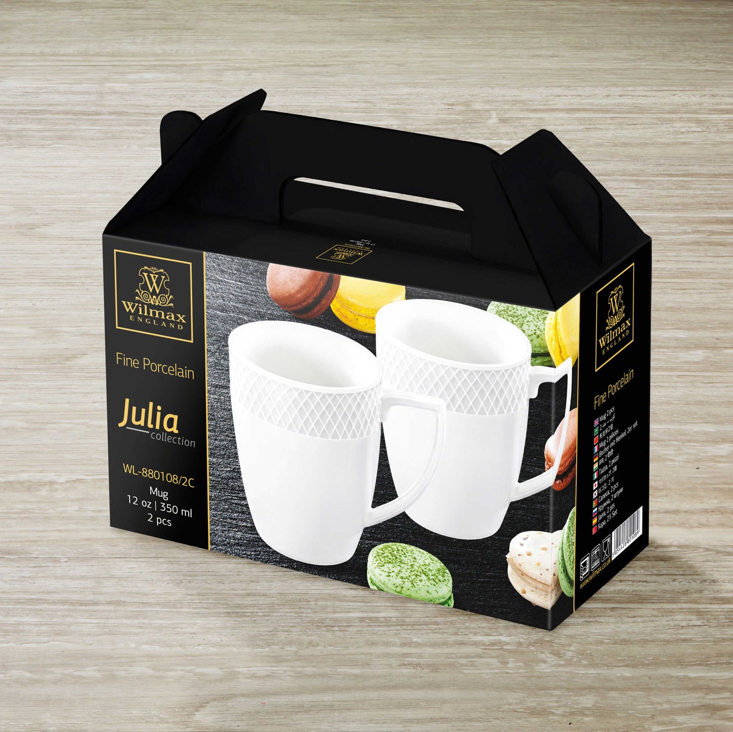 White Coffee Mug 12 Oz | 350 Ml Set Of 2 In Gift Box-4