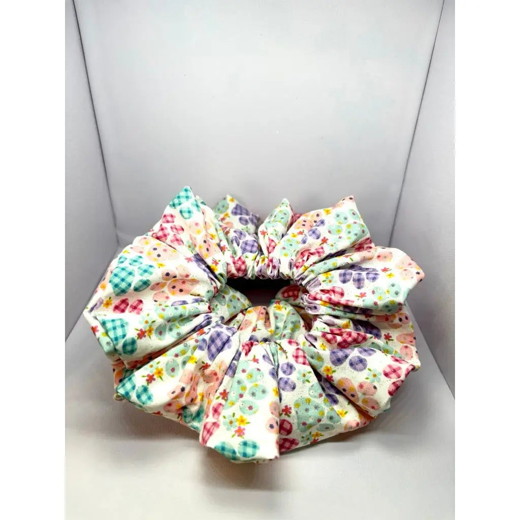 Pastel Paw Prints Spring Scrunchie