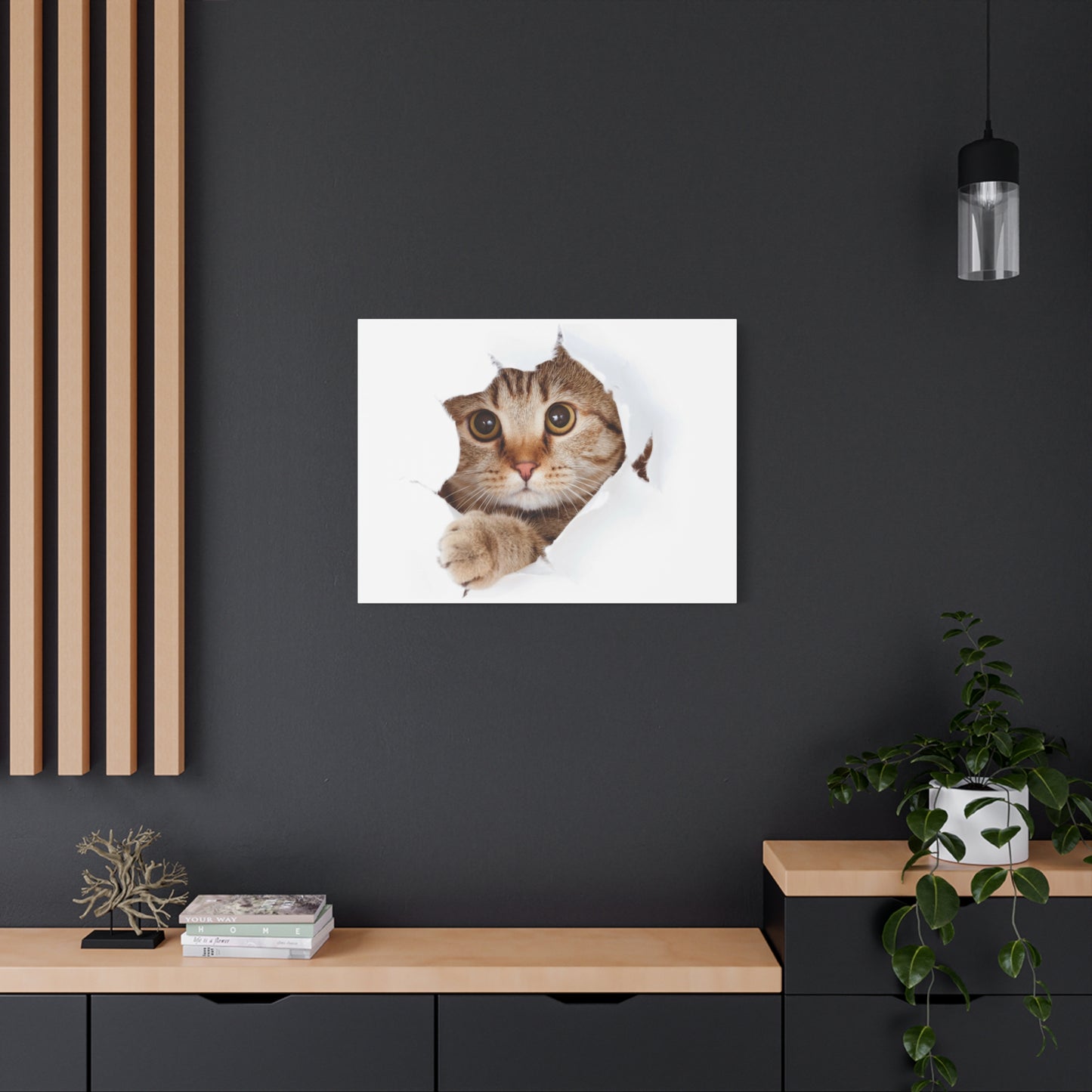Whimsical Cat Canvas Art, Playful Decor for Cat Lovers, Home Wall Art, Pet-Themed Gift, Cute Cat Wall Art, Cat Lover's Decoration