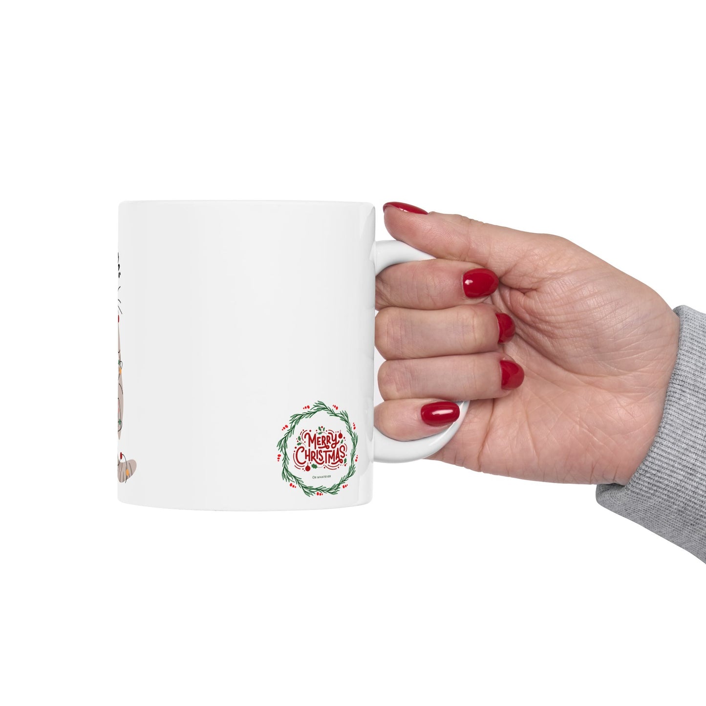 Meowy Christmas Merry Christmas Cat Mug, Cute Kitty Coffee Cup, Holiday Drinkware, Cat Lover Gift, Festive Ceramic Mug