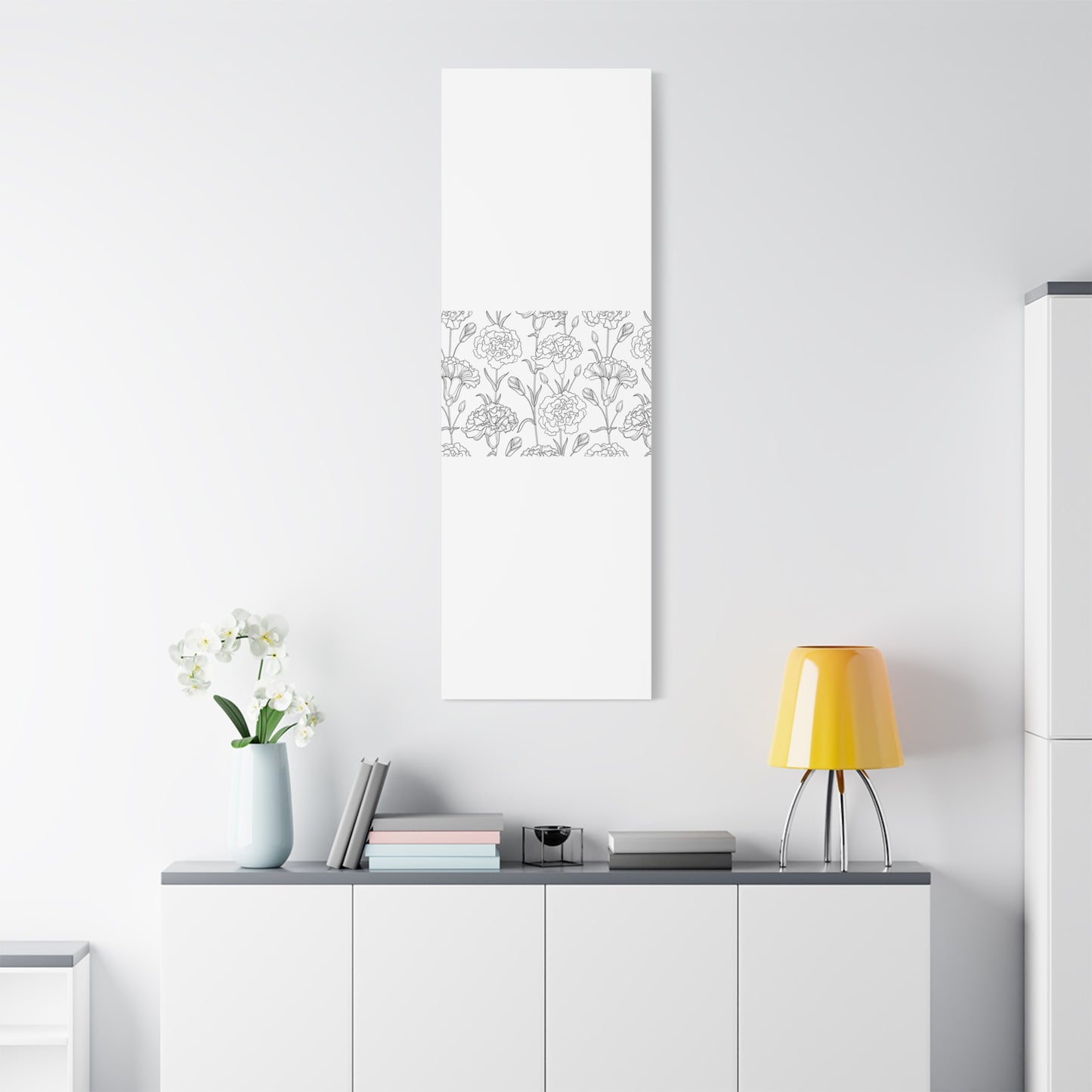 Floral Canvas Art, Stretched Wall Decor, Home Gift, Botanical Print, Modern Design, Matte Finish
