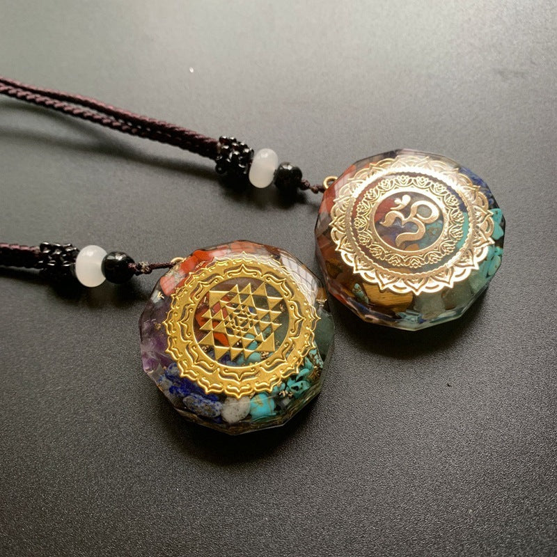 Epoxy synthetic handmade necklace