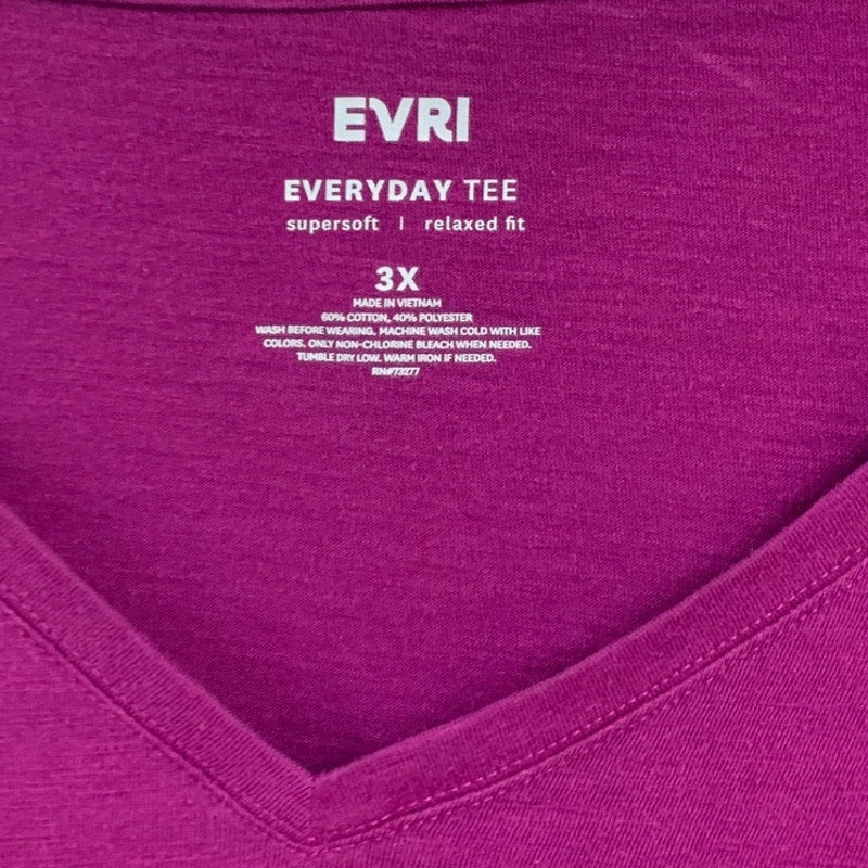 Evri Gloria Vanderbilt Womens 22W 3X Long Sleeve Tee Shirt Denim Blue Jeans
