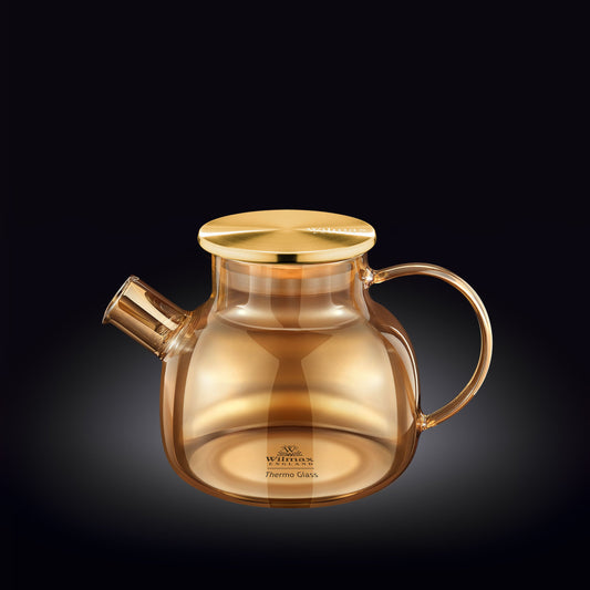 Amber Thermo Glass Teapot 32 Fl Oz | 1200 ml |  High temperature and shock resistant-0