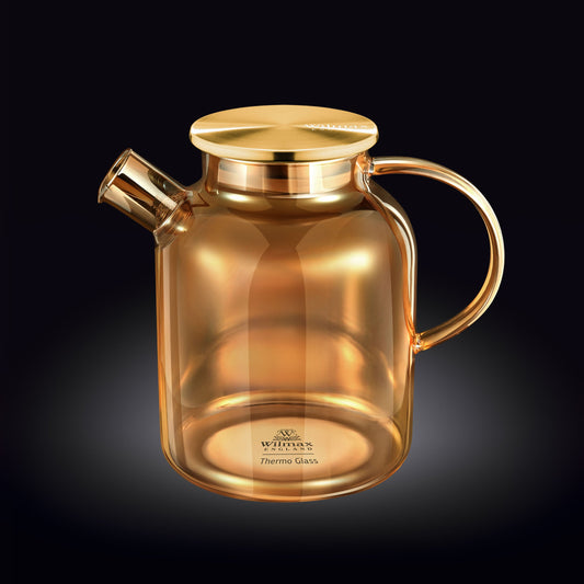 Amber Thermo Glass Teapot 54 Fl Oz | High temperature and shock resistant-0
