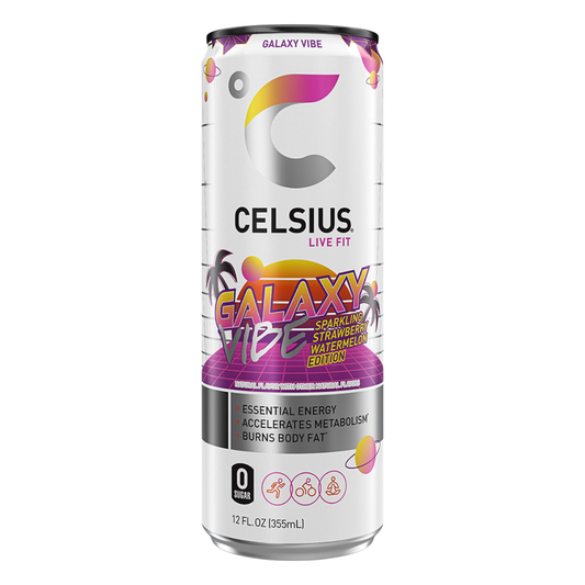 Celsius Vibe Galaxy Vibe Strawberry Watermelon Sparkling Energy Drink (12oz)
