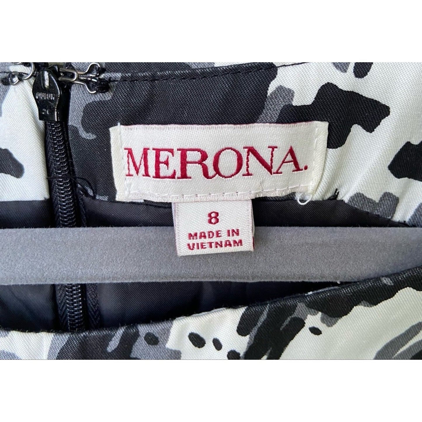 Merona Womens Size 8 Black White Gray Bow Accent Sleeveless Sheath Dress