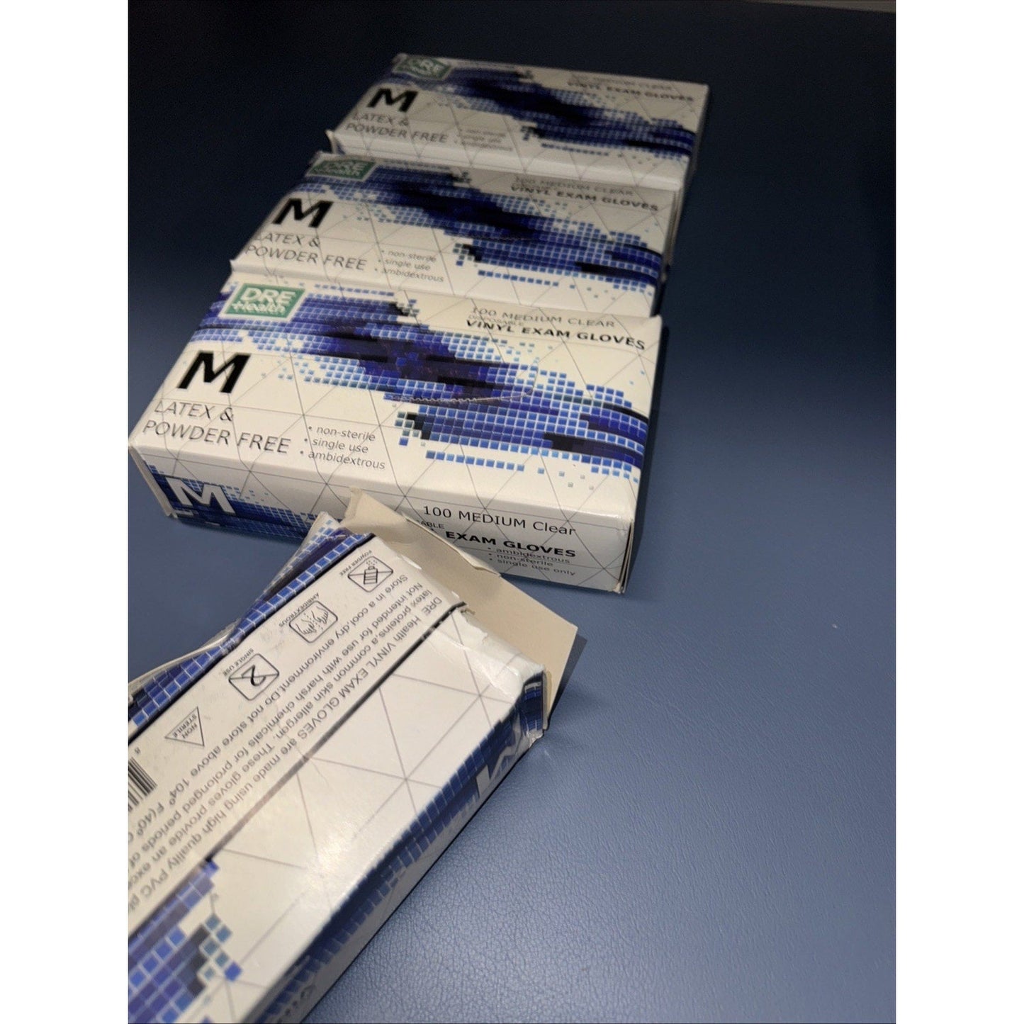Lot Of 4 DRE HEALTH 100 Medium Disposable Vinyl Exam Gloves (NEW)