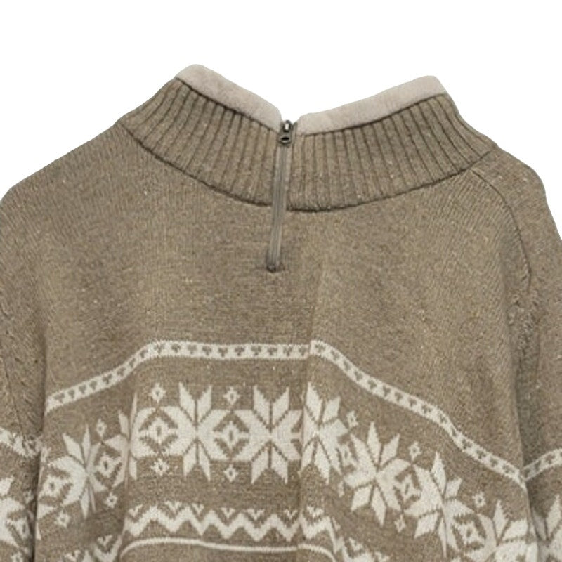 Columbia Mens XXL Long Sleeve Quarter Zip Snowflake Knit Pullover Sweater