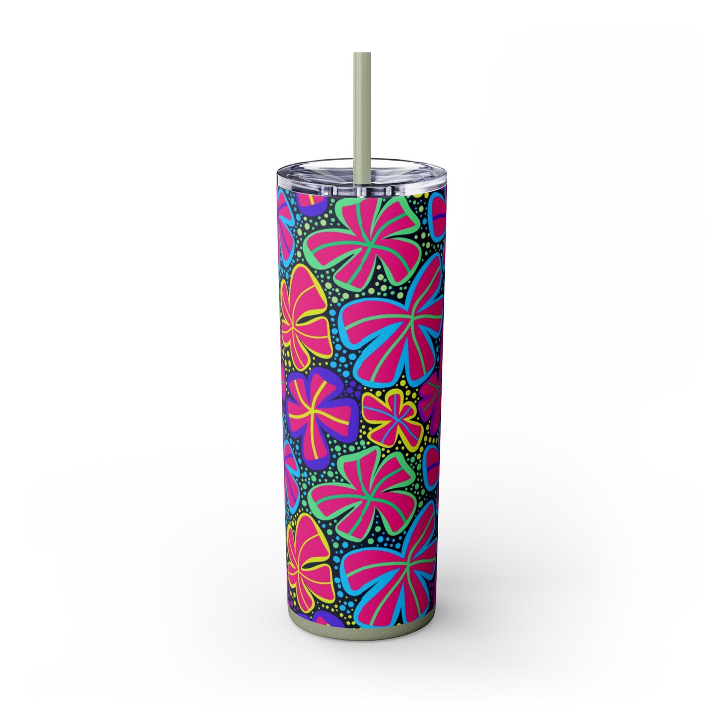 Vibrant Floral Skinny Tumbler, 20oz | Reusable Drink Cup for Home, Office, Road Trips | Fun Gift for Spring, Summer, Birthdays, Garden [...]