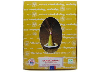 Satya Sandalwood Dhoop Cones (12/box)