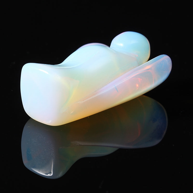 Cute Angel Shape Opalite Crystal Stone Healing Reiki Energy Gemstone Pendant Figurine Gift For Home Decoration Craft Gift