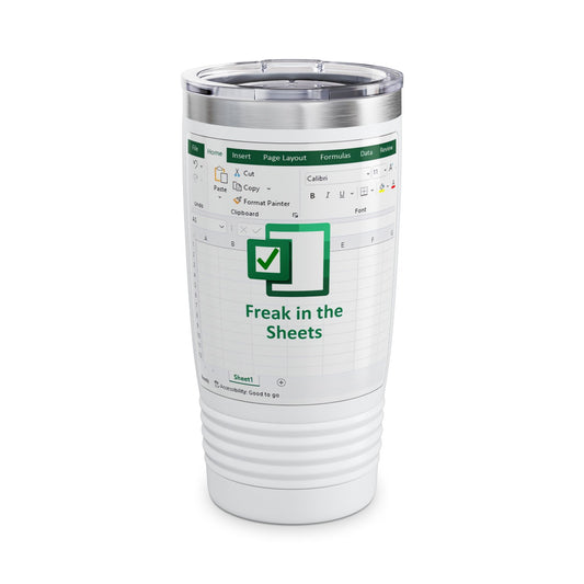 Excel Spreadsheet Ringneck Tumbler - 20oz, Funny Office Mug, Geek Gift, Work Motivational Cup, Personalized Travel Mug Drinkware