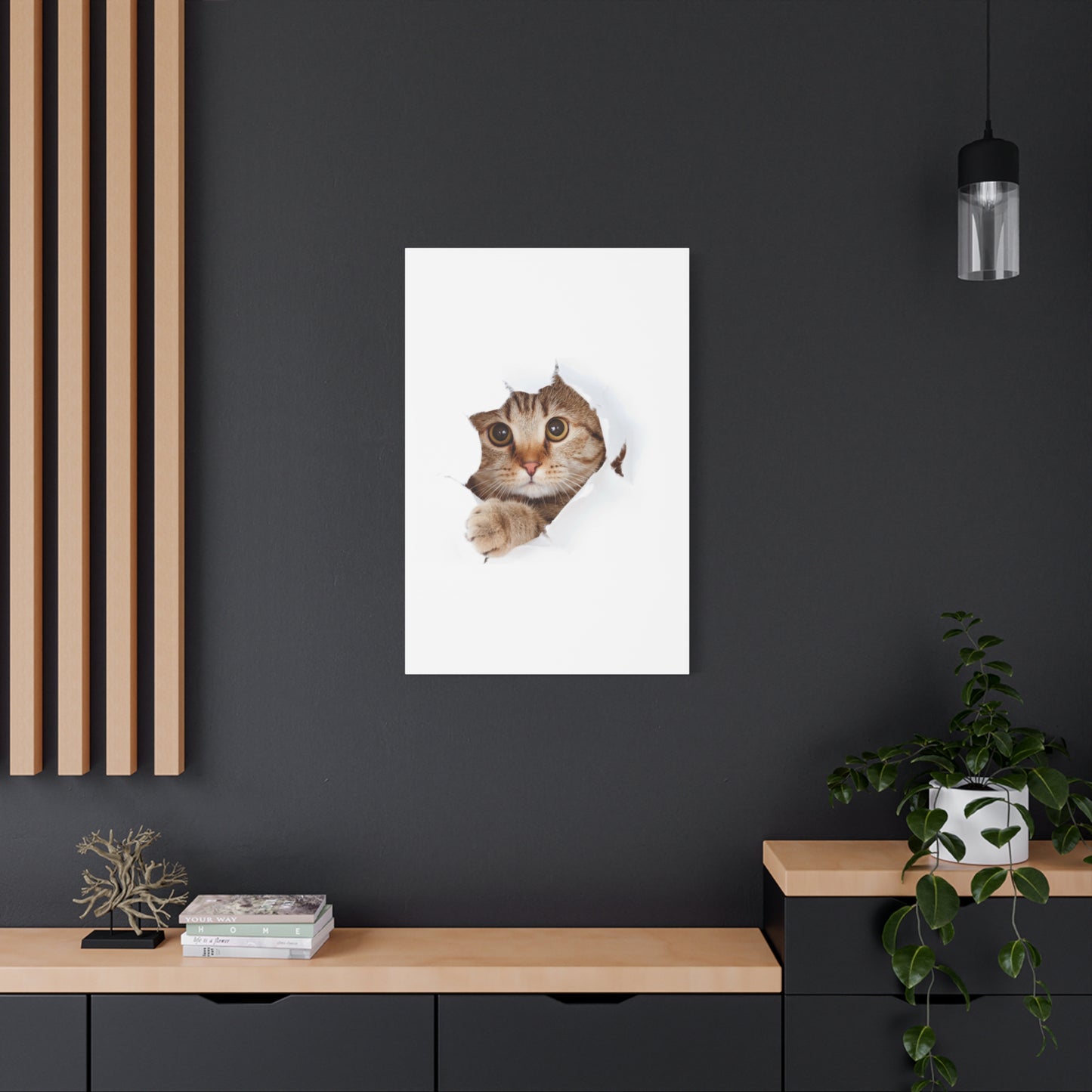 Whimsical Cat Canvas Art, Playful Decor for Cat Lovers, Home Wall Art, Pet-Themed Gift, Cute Cat Wall Art, Cat Lover's Decoration