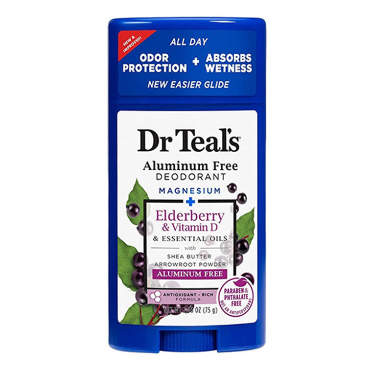 Dr. Teal's Aluminum Free Deodorant, Elderberry And Vitamin D, 2.65 Oz