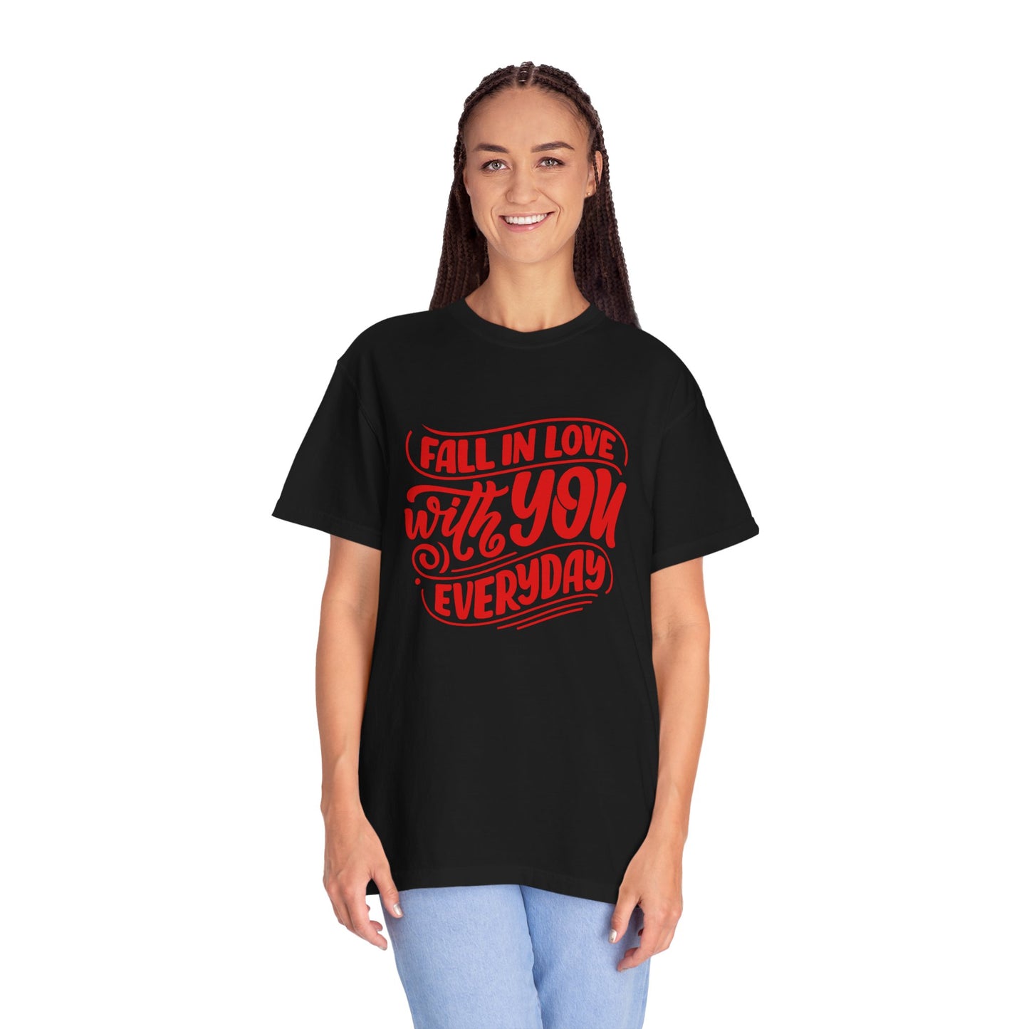 Fall in Love with YOU Quote T-shirt for Couples, Valentine's Day, Gifts for Him/Her, Casual Everyday Wear, Comfortable Unisex Tee