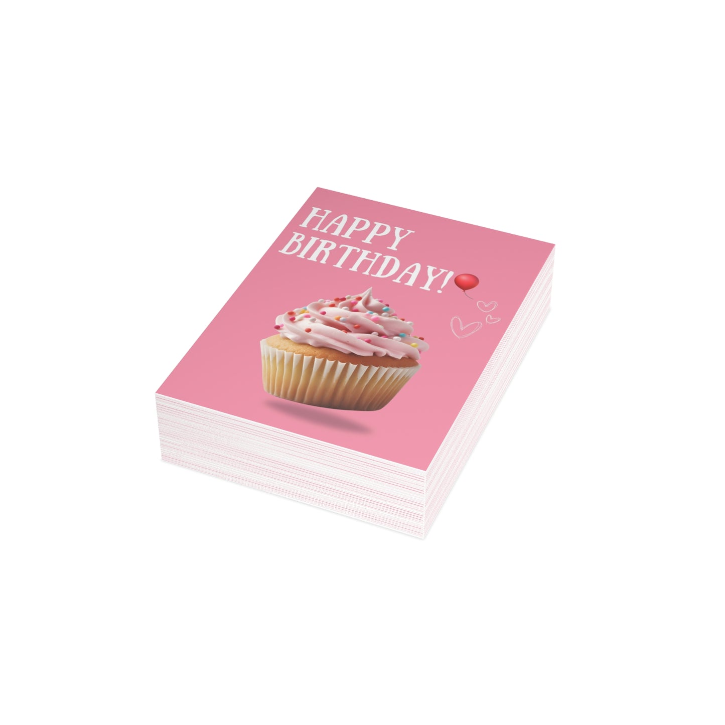 Happy Birthday Cupcake Greeting Cards - Festive Celebration Cards for Parties, Love Notes, Birthday Wishes, Stationery Set