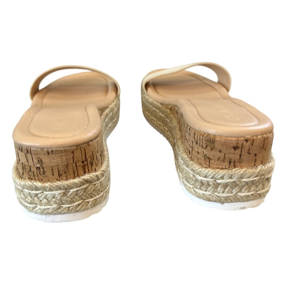 Laicigo Womens Size 6.5 Tan 2.25" Platform Espadrille Open Toe Flip Flop Shoes