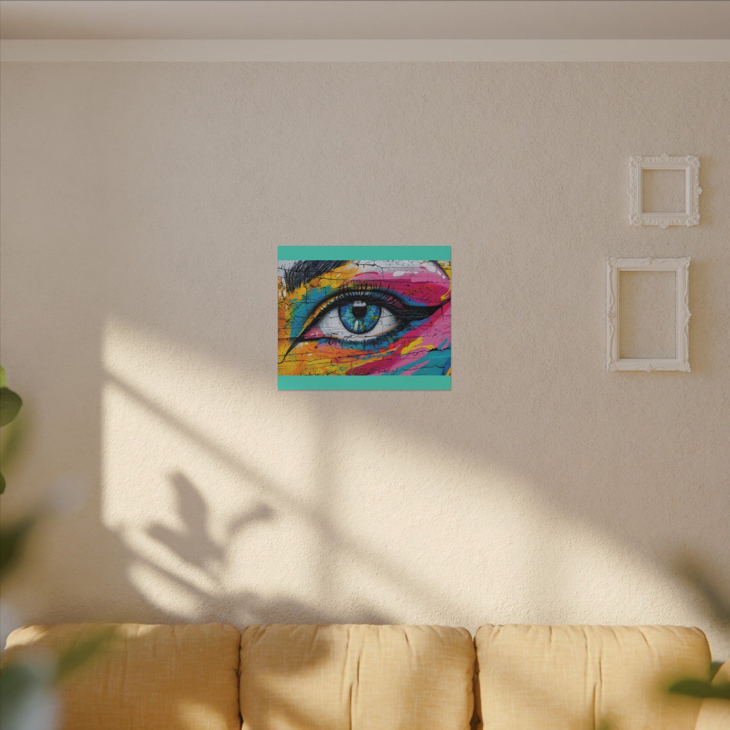 Colorful Eye Street Art Matte Canvas Print