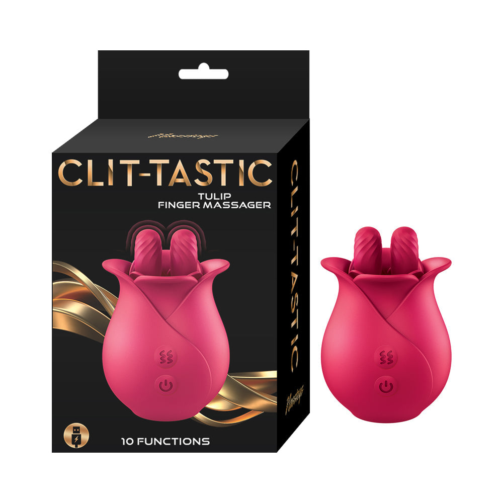 Clit-Tastic Tulip Finger Massager Red-0