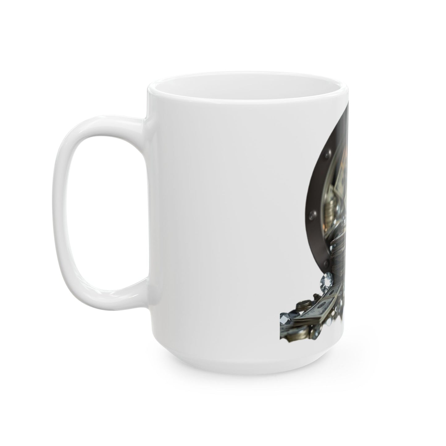 Money SAFE Ceramic Mug Coffee Cup Gift for Caffeine Lovers, Unique Home Decor, Perfect for Birthdays, Holidays