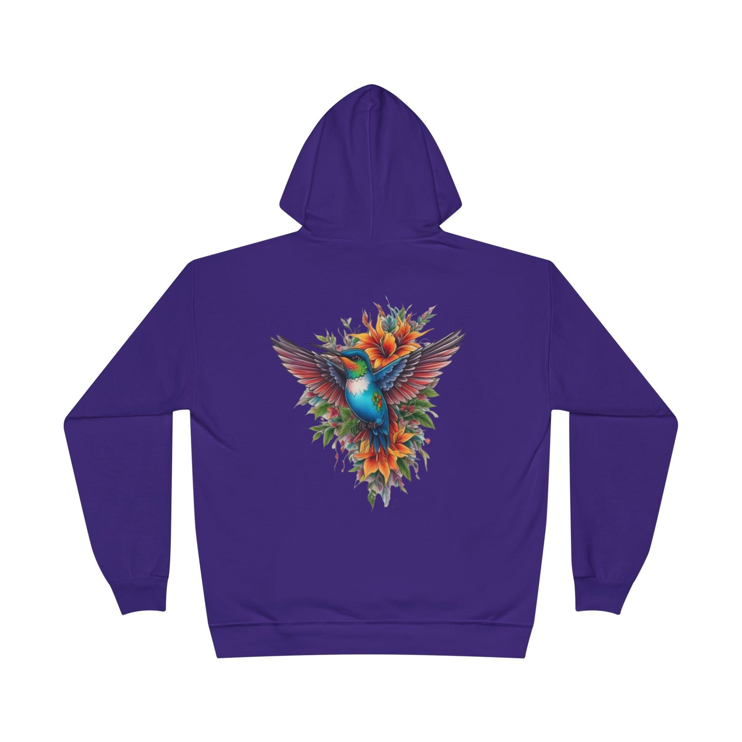Vibrant Hummingbird Hoodie, Eco-Friendly Pullover, Perfect Gift for Nature Lovers, Spring Fashion, Unique Floral Design