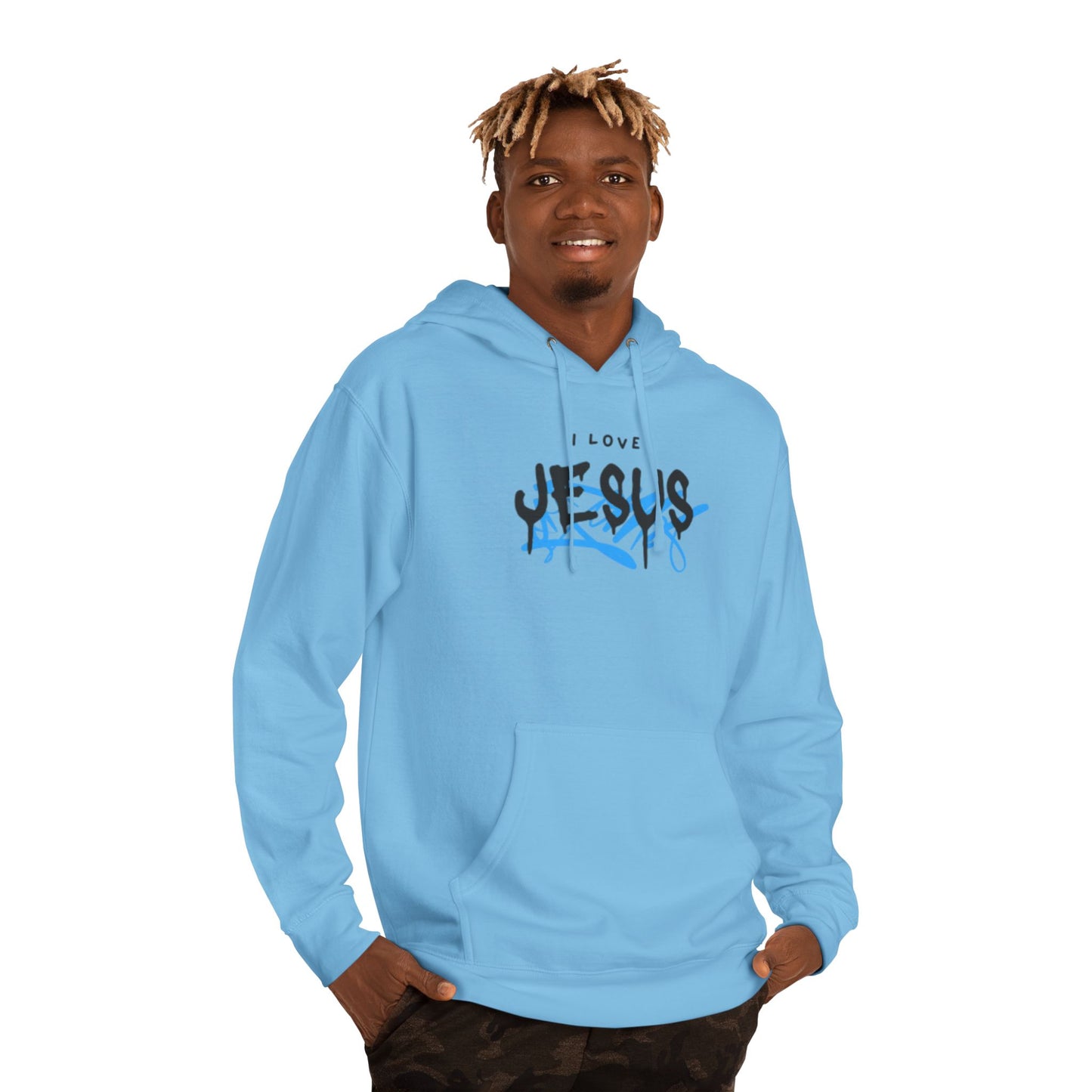 I Love Jesus Unisex Hooded Sweatshirt - Faithful Inspirational Apparel