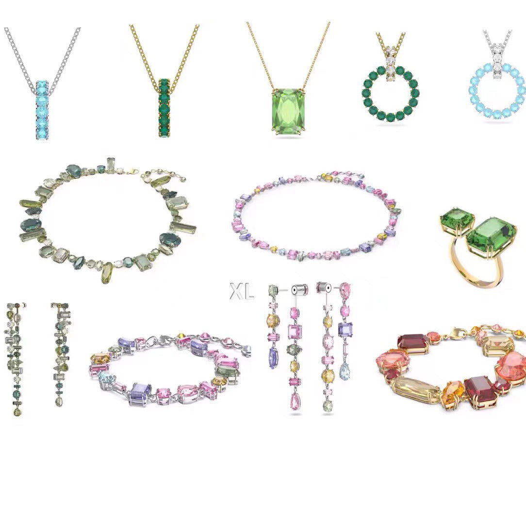 The New Candy System Crystal Elements Necklace Earrings Bracelet Female Tanabata Gift