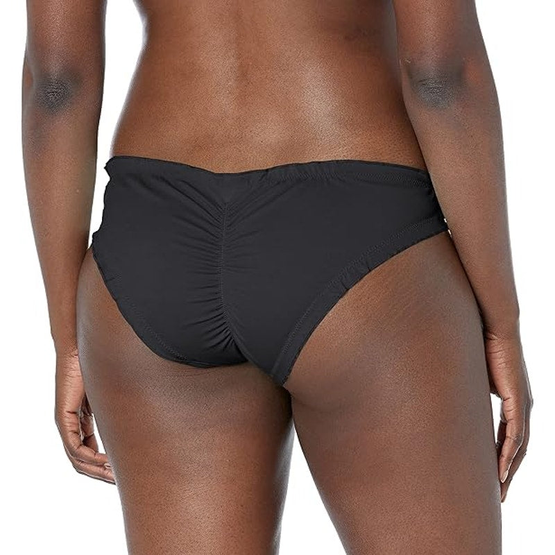 New Smart & Sexy Women's Large Black Ruffled Rushed Back Bikini Bottoms ONLY