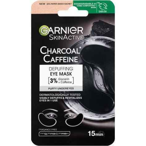GARNIER Skin Naturals Charcoal Caffeine Depuffing Eye Mask, 5 g (3600542569026)-0