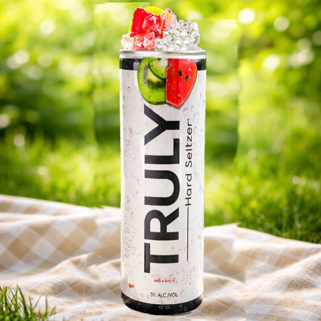 Truly Tumbler With 3D ice fruit lid topper