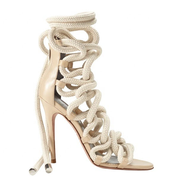 Women's Gladiator Lace-up Rope High Heel Sandals