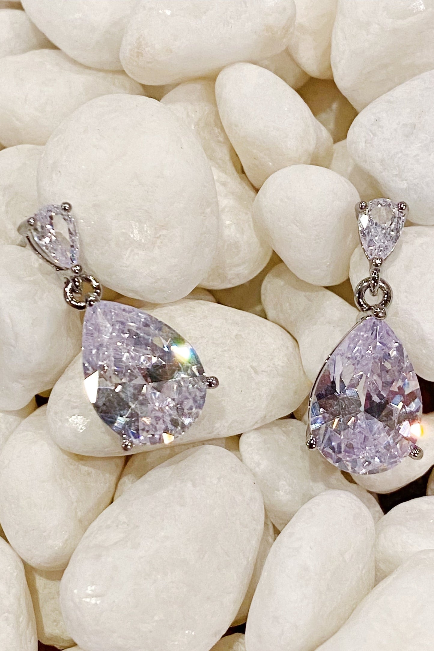 Crystal Clear Teardrop Earrings-2