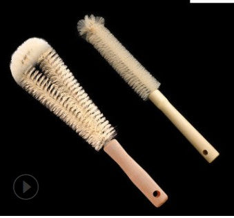 Long Handle Cup Brush Wood Straight Nylon Bottle Scrub Clean Brush Groceries Wood Handle Hook