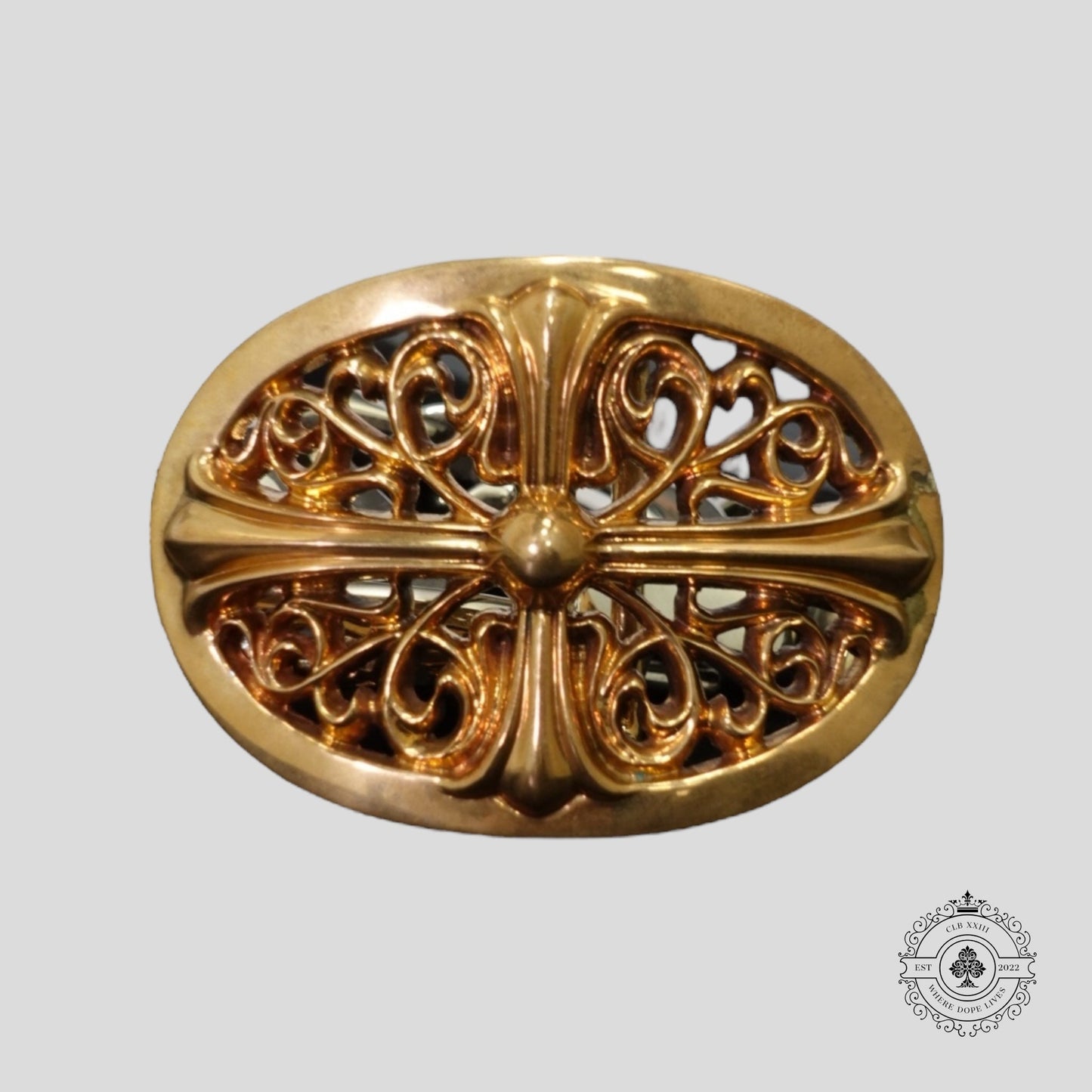Chrome Hearts Bronze Oval Cross Belt Buckle