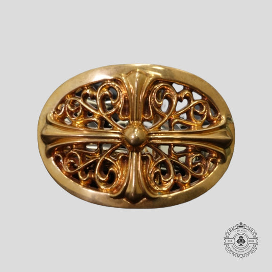 Chrome Hearts Bronze Oval Cross Belt Buckle