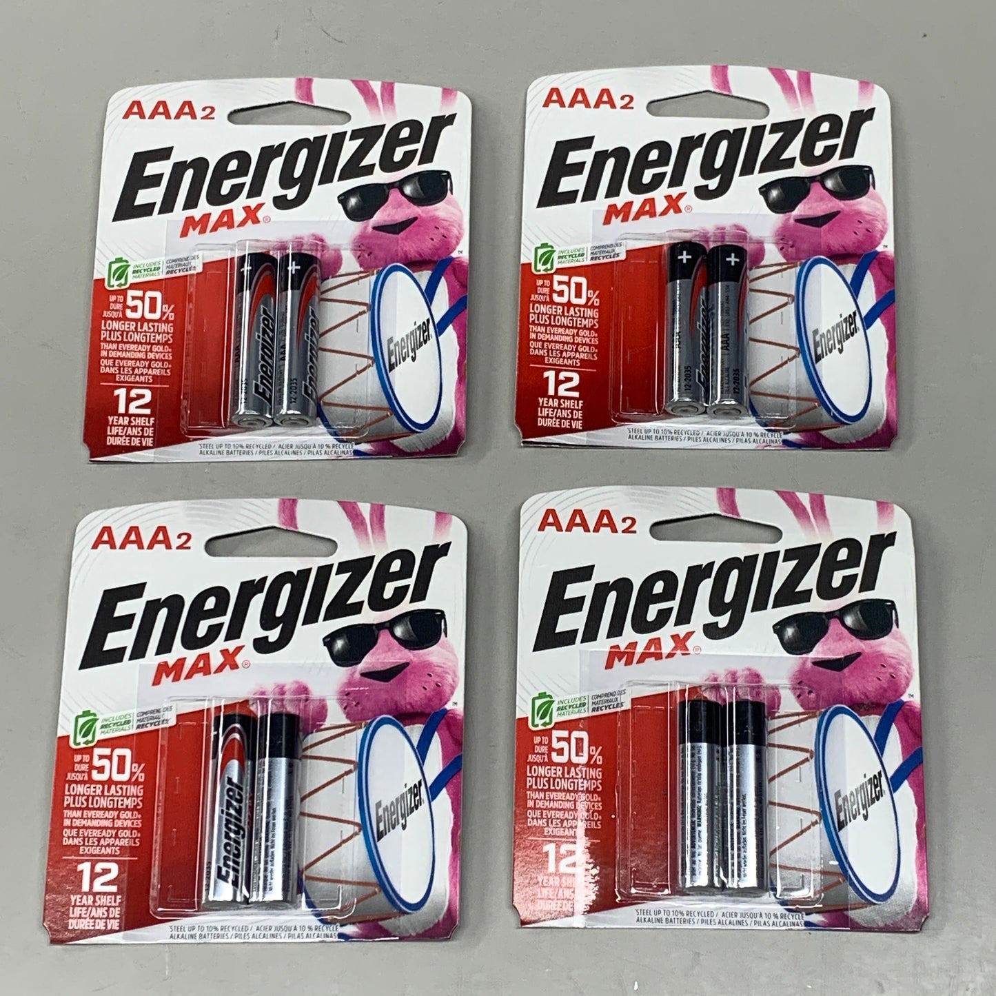 ENERGIZER MAX (4 PACK, 8 Total Batteries) AAA Alkaline Battery E92BP-2