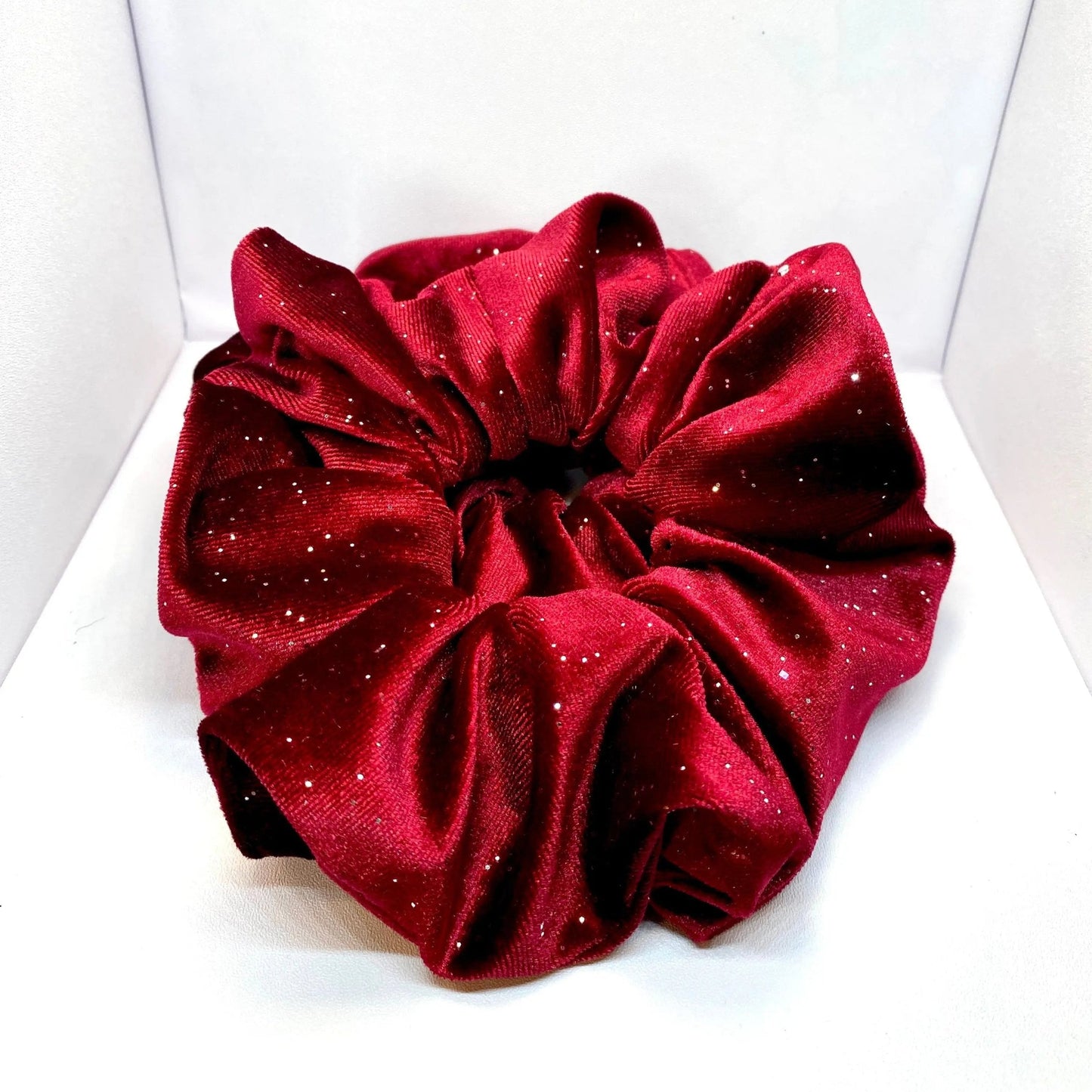 Burgundy Sparkle Velvet Scrunchie