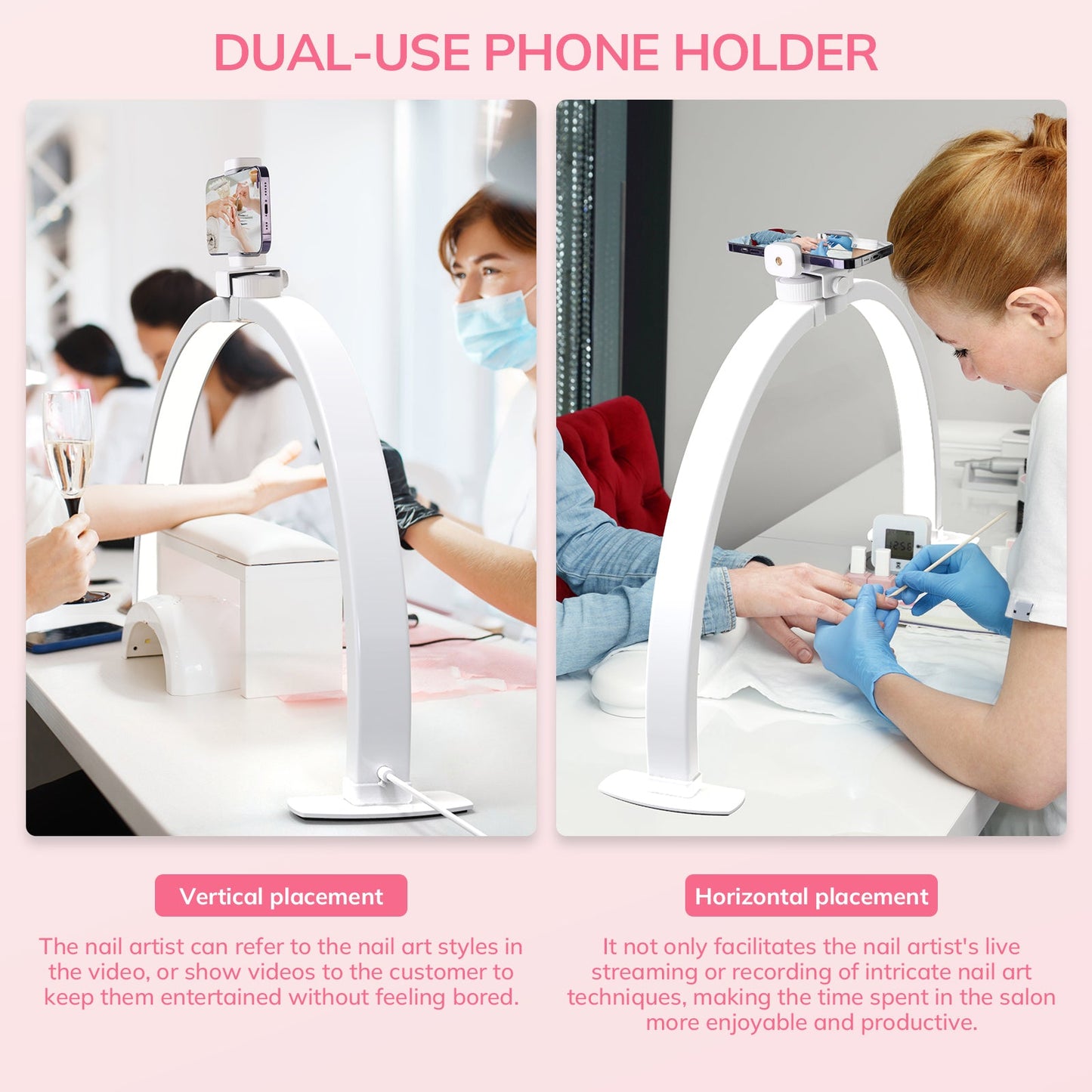 ArcGlow™ Half Moon Foldable Nail Lamp - Plain White - 3000–6000K Adjustable
