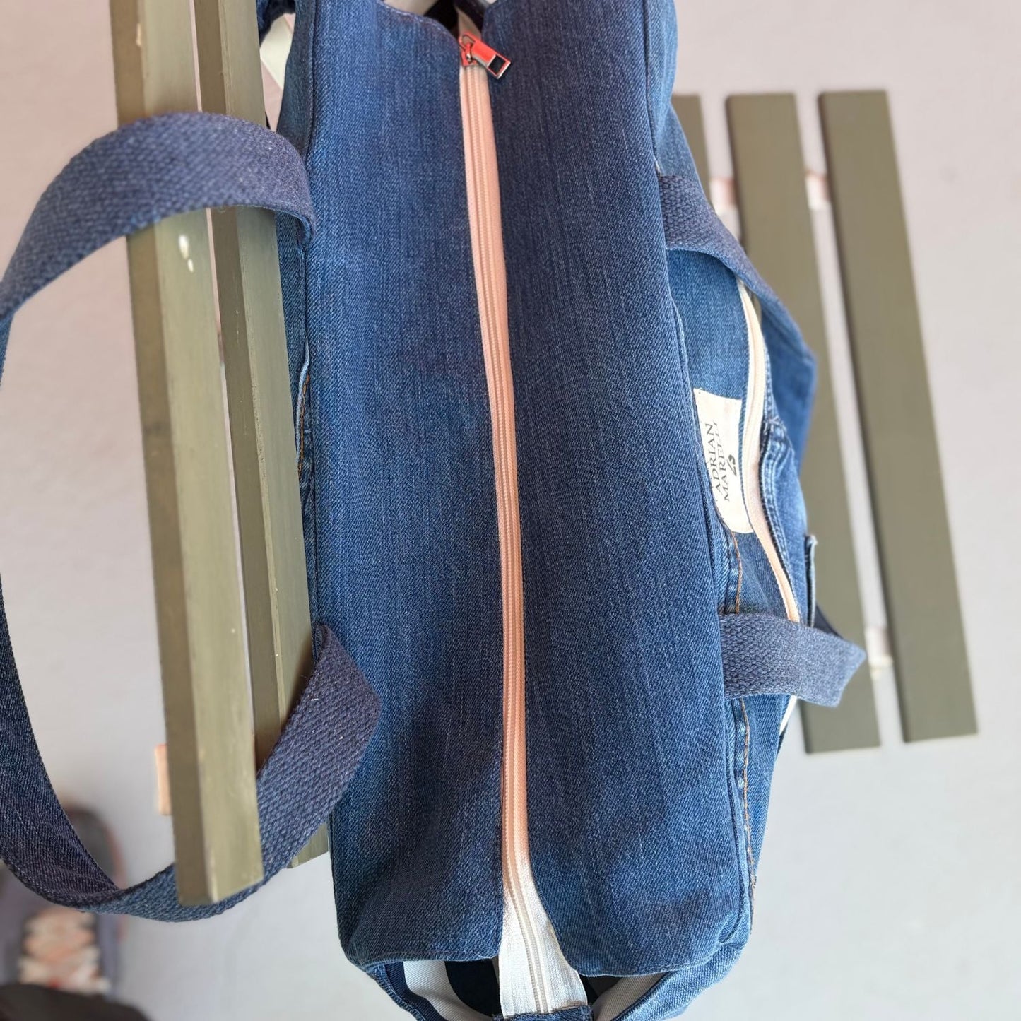 Upcycled Denim Sports Tote - Blue