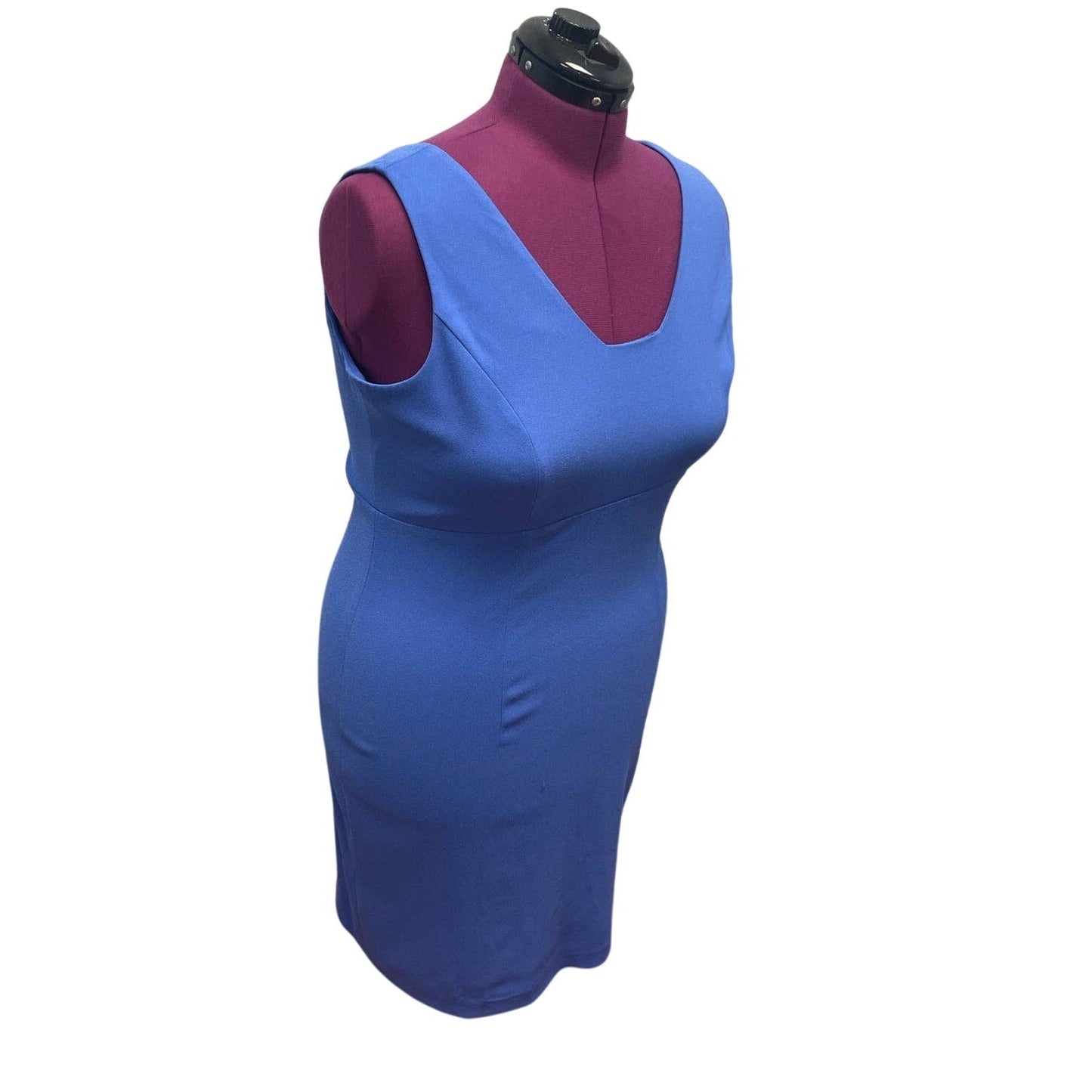 Amanda Smith Plus Size 16 Sleeveless Deep V-Neck Body Con Stretchy Midi Dress