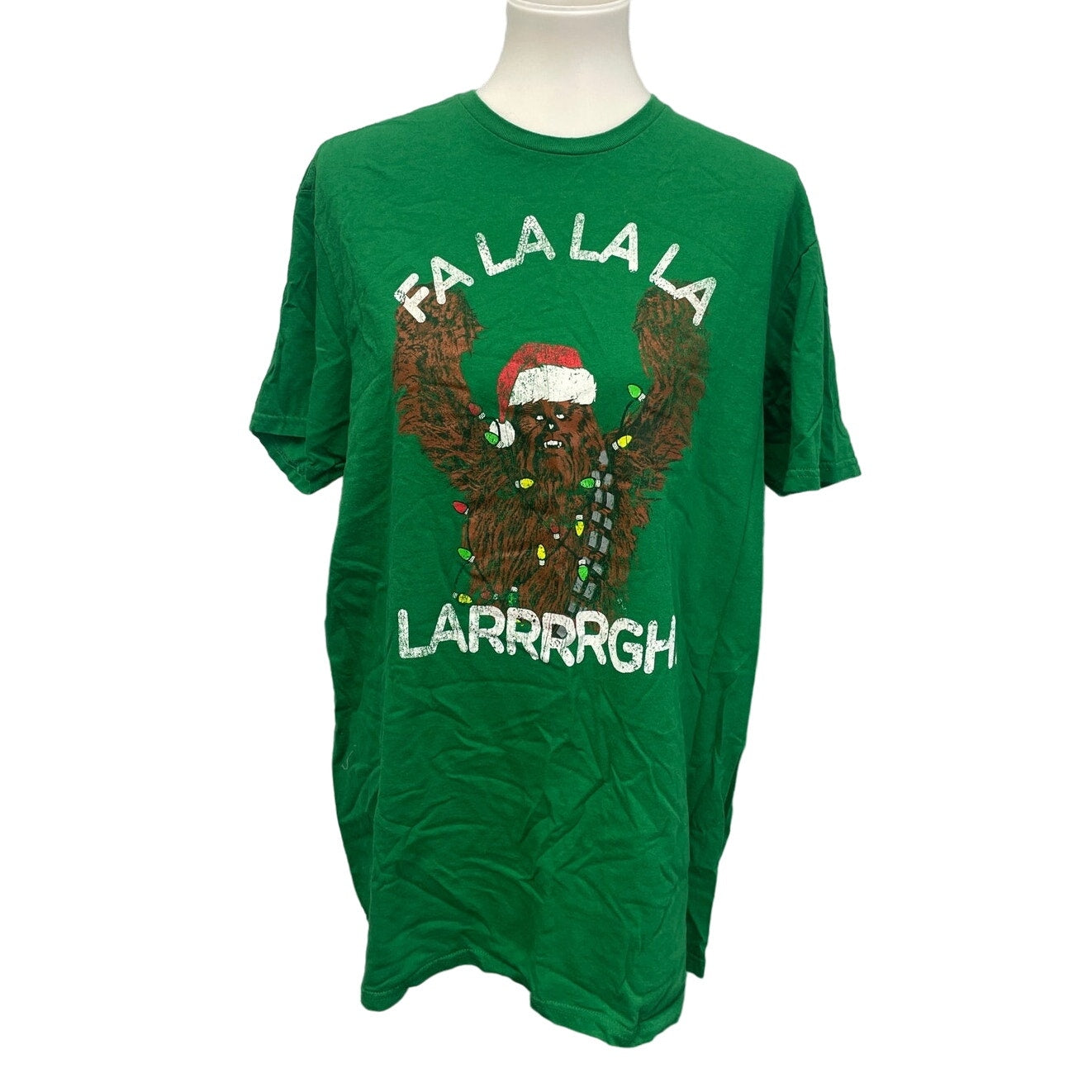 Fifth Sun Star Wars Mens Large Chewy Chewbacca Christmas Short Sleeve Tee
