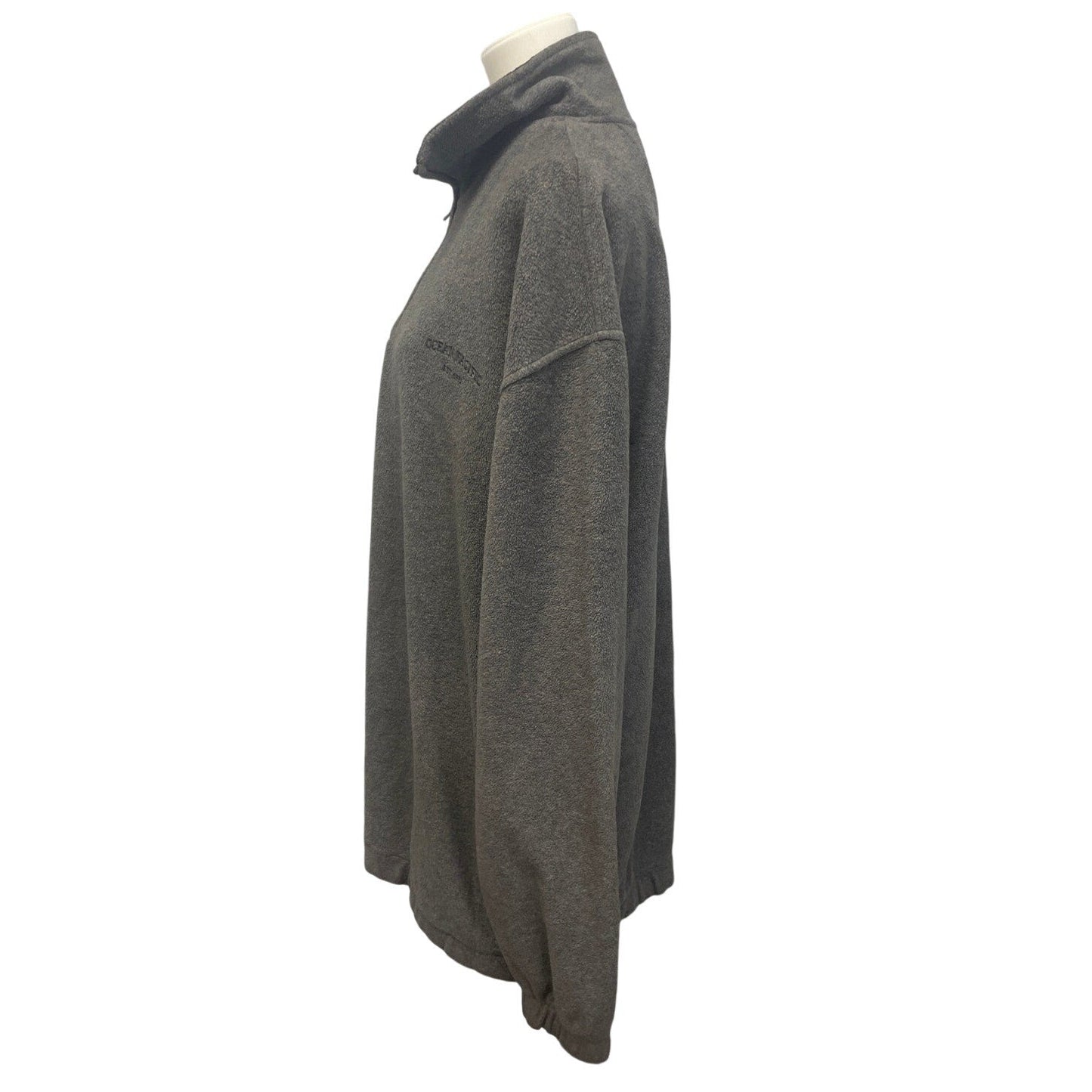 Ocean Pacific Mens 2XT Gray PolyRayon Long Sleeve Quarter Zip Fleece Pullover