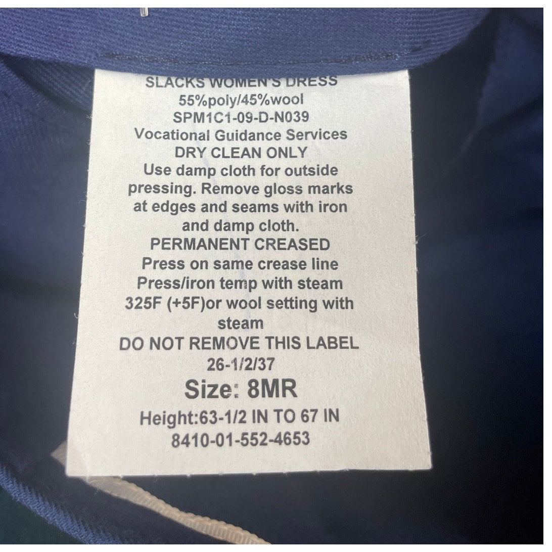 Defense Logistics Agency Vocational Guidance Womens Size 8R PolyWool Pants