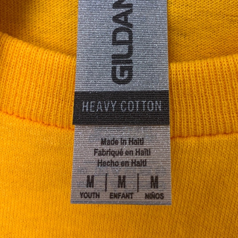 New Hand Printed Youth Medium Gold Yellow Equality Rainbow Pride Tee Shirt