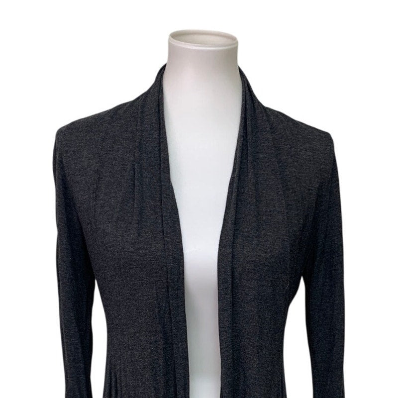 Ambiance Apparel Womens Large Floral Lace Back Long Sleeve Drapey Cardigan