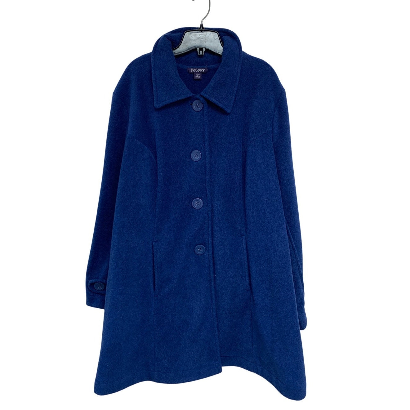 Romans Womens 1X (22/24) 100% Polyester Long Sleeve Button Up Collared Coat